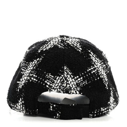 Chanel Tweed Cap Hat M Black White 6 of 8