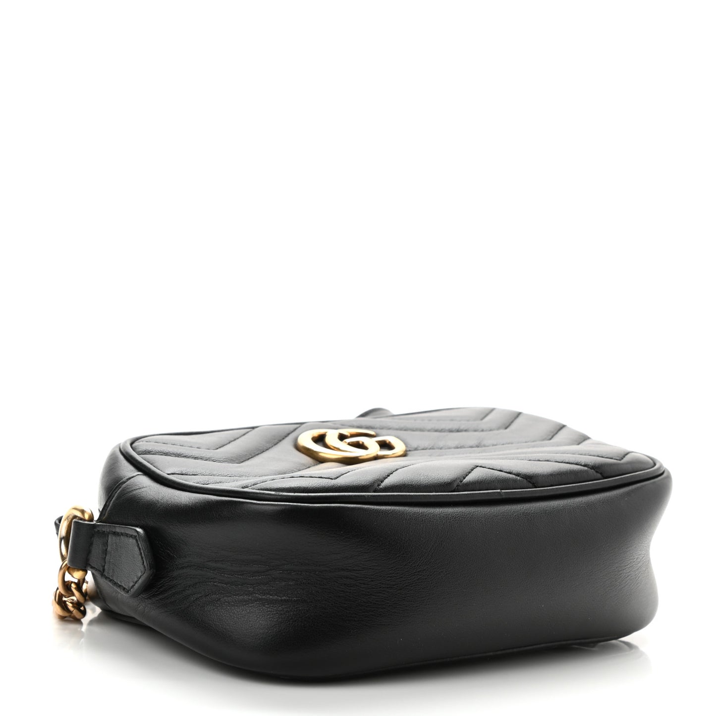 Calfskin Matelasse Mini GG Marmont Chain Shoulder Bag Black