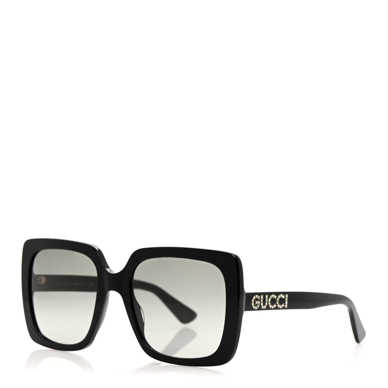 Gucci Crystal Square Frame GG Sunglasses GG0418S Black 1 of 9