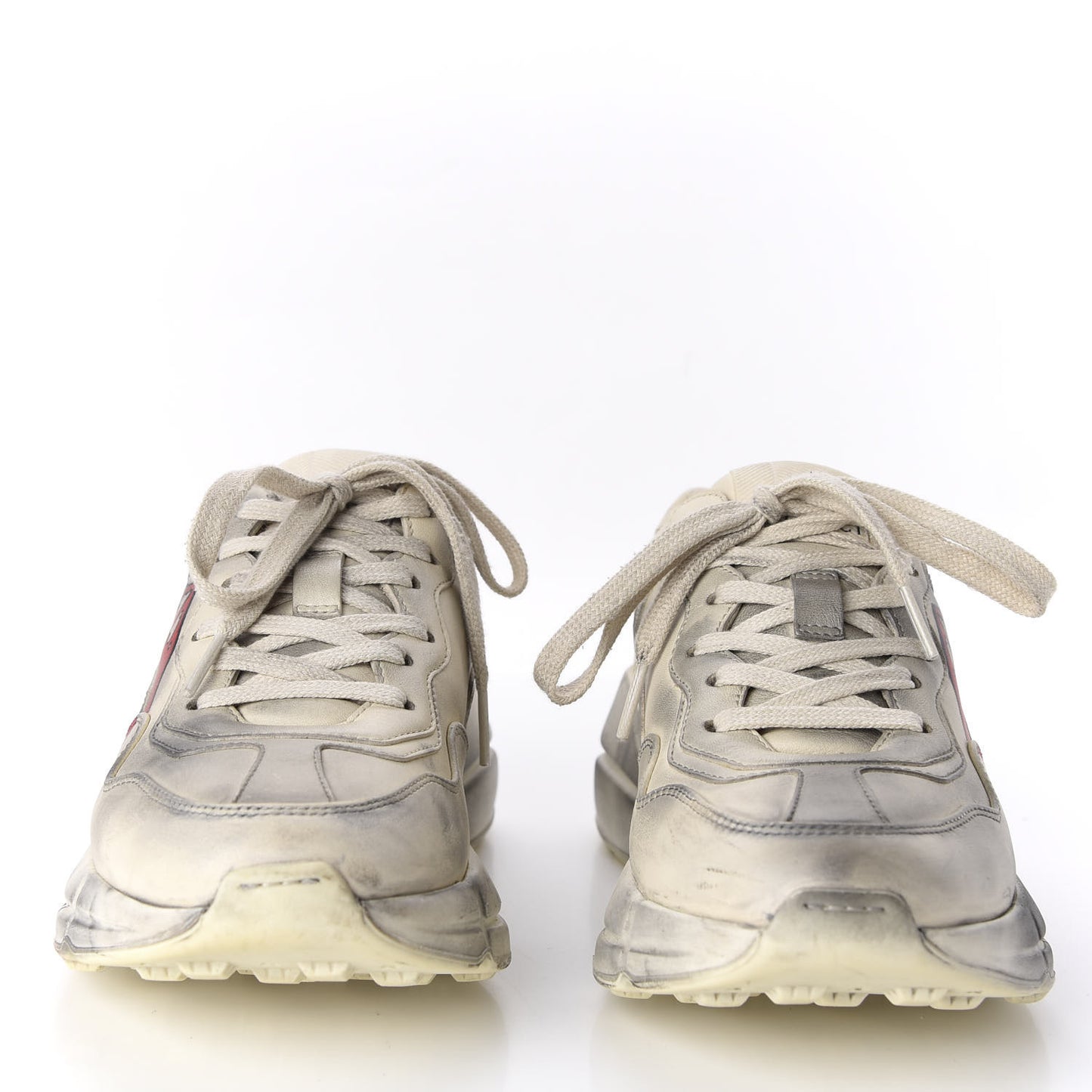 Calfskin Mouth Print Womens Rhyton Sneakers 36 Ivory