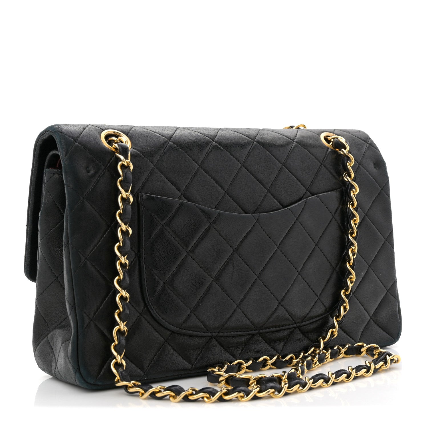Chanel Lambskin Quilted Medium Double Flap Black 1836366