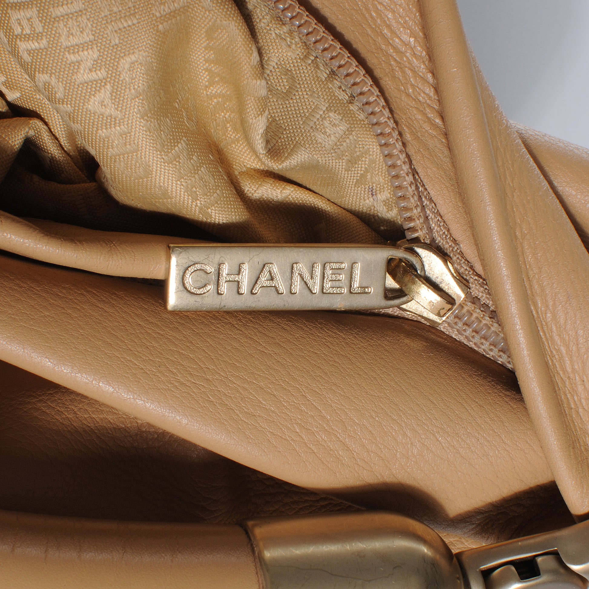 Chanel Calfskin CC Bucket Bag Beige 7 of 9