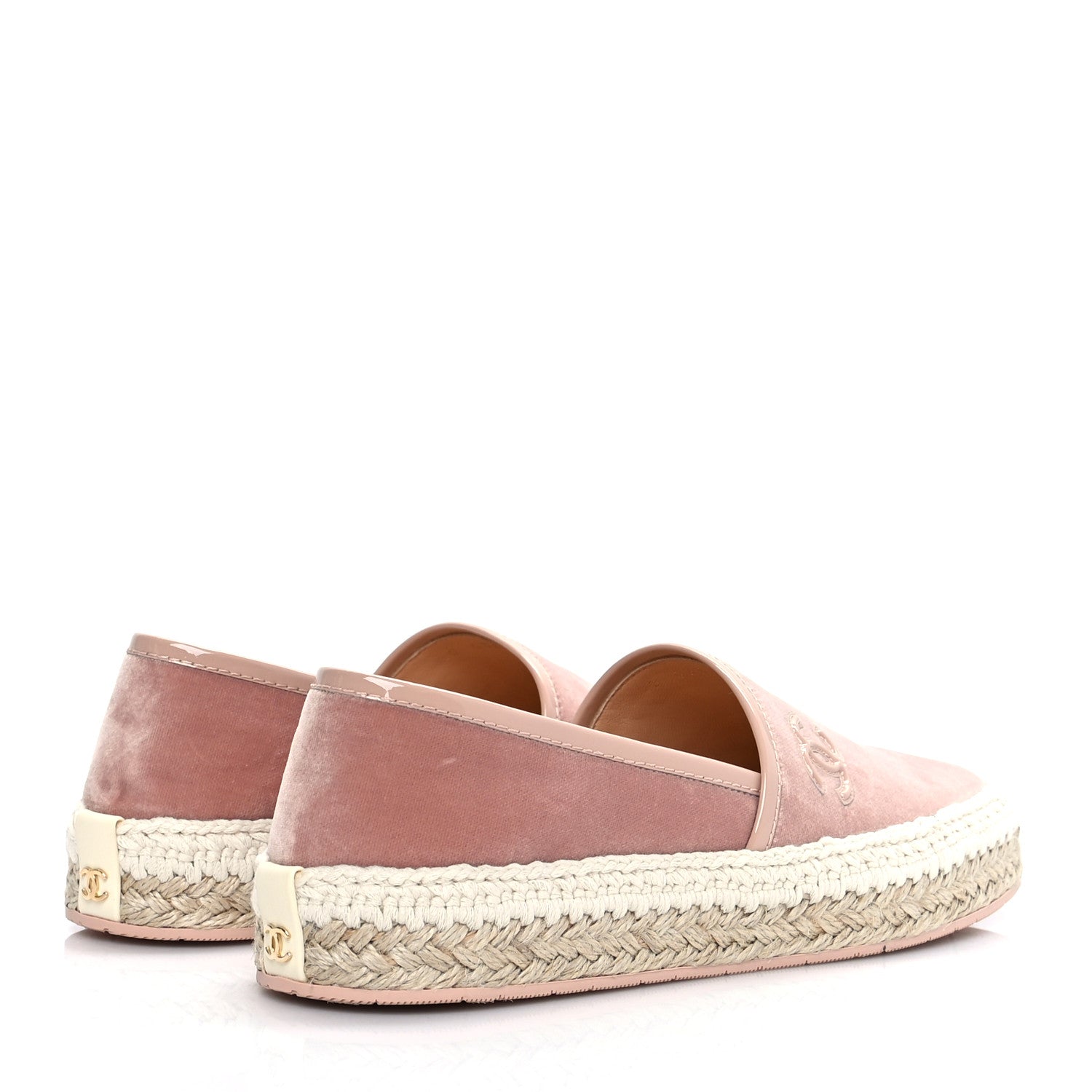 Chanel Velvet Patent CC Espadrilles 36 Pink 4 of 10
