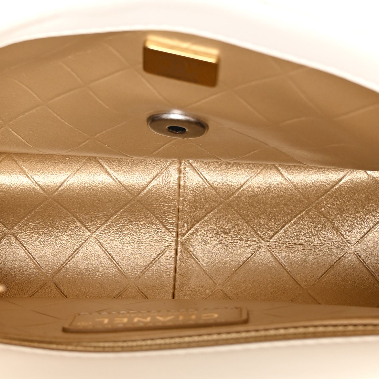 Lambskin Quilted Small Coco Clips Single Flap White