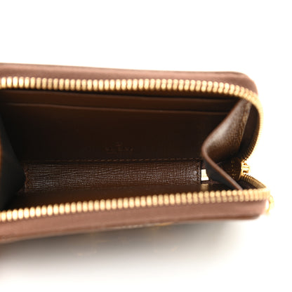 Gucci GG Supreme Monogram Azalea Calfskin Horsebit 1955 Zip Around ID Card Case Wallet Beige Ebony Brown Sugar 5 of 8