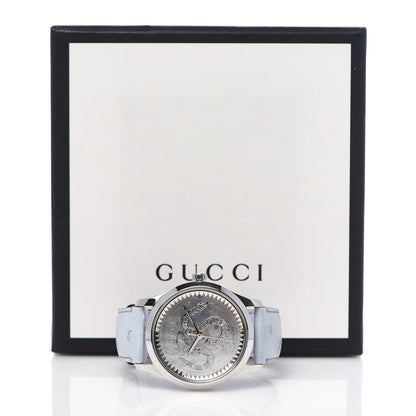 Gucci Stainless Steel Ostrich Blue Mother of Pearl 38mm G-Timeless Snake Automatic Watch 8 of 8