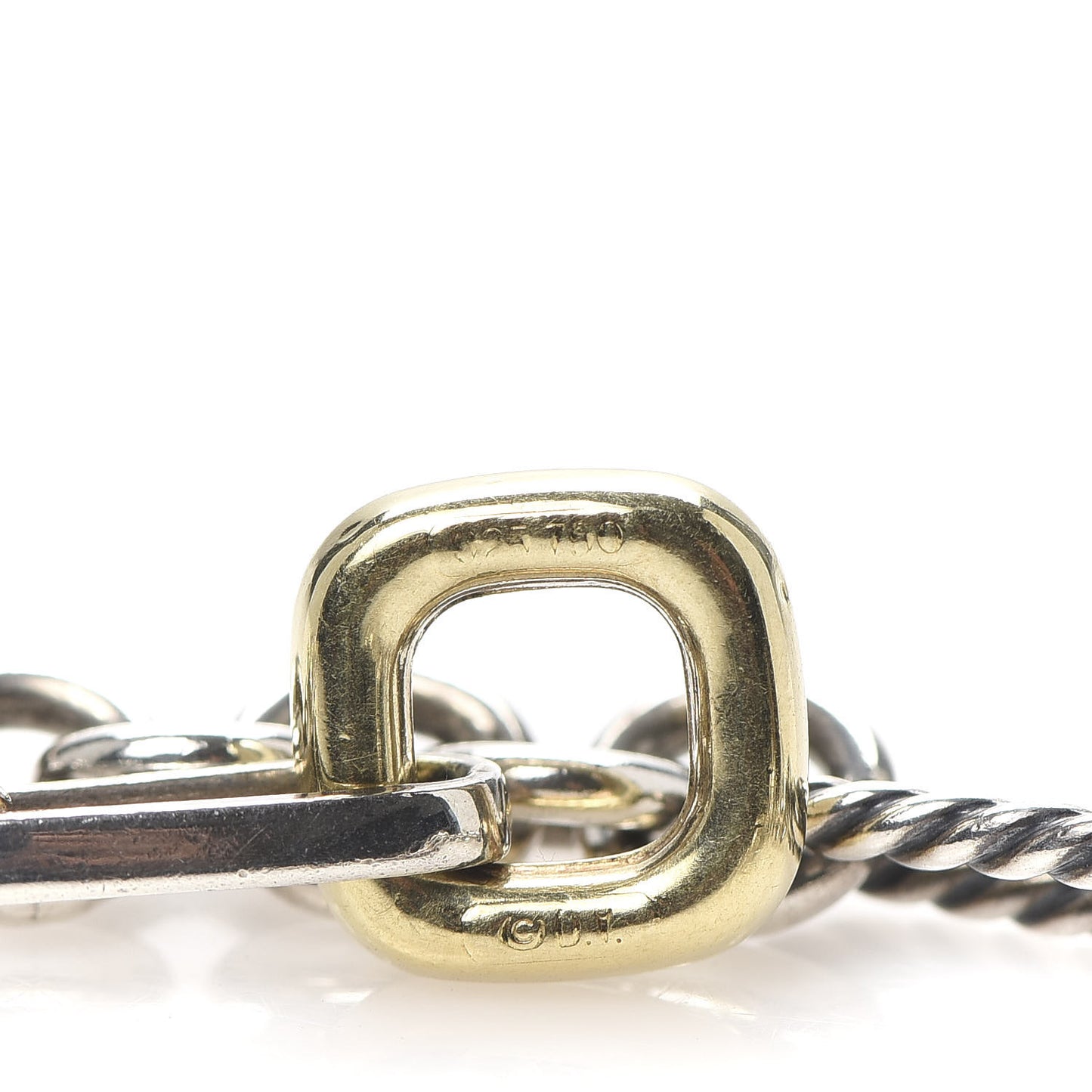 Sterling Silver 18K Yellow Gold Figaro Chain Link Necklace