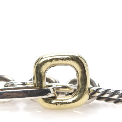 David Yurman Sterling Silver 18K Yellow Gold Figaro Chain Link Necklace 5 of 5