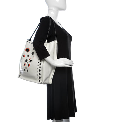 Proenza Schouler Soft Calf Medium Grommet Studded Tote White 11 of 11