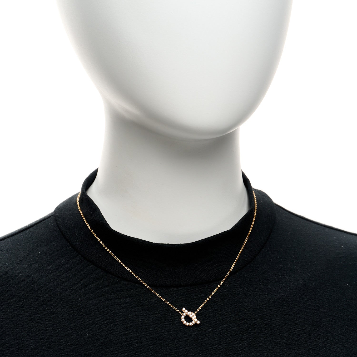 Hermes 18K Rose Gold Diamond Finesse Pendant Necklace 2 of 6