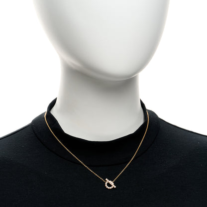 Hermes 18K Rose Gold Diamond Finesse Pendant Necklace 2 of 6