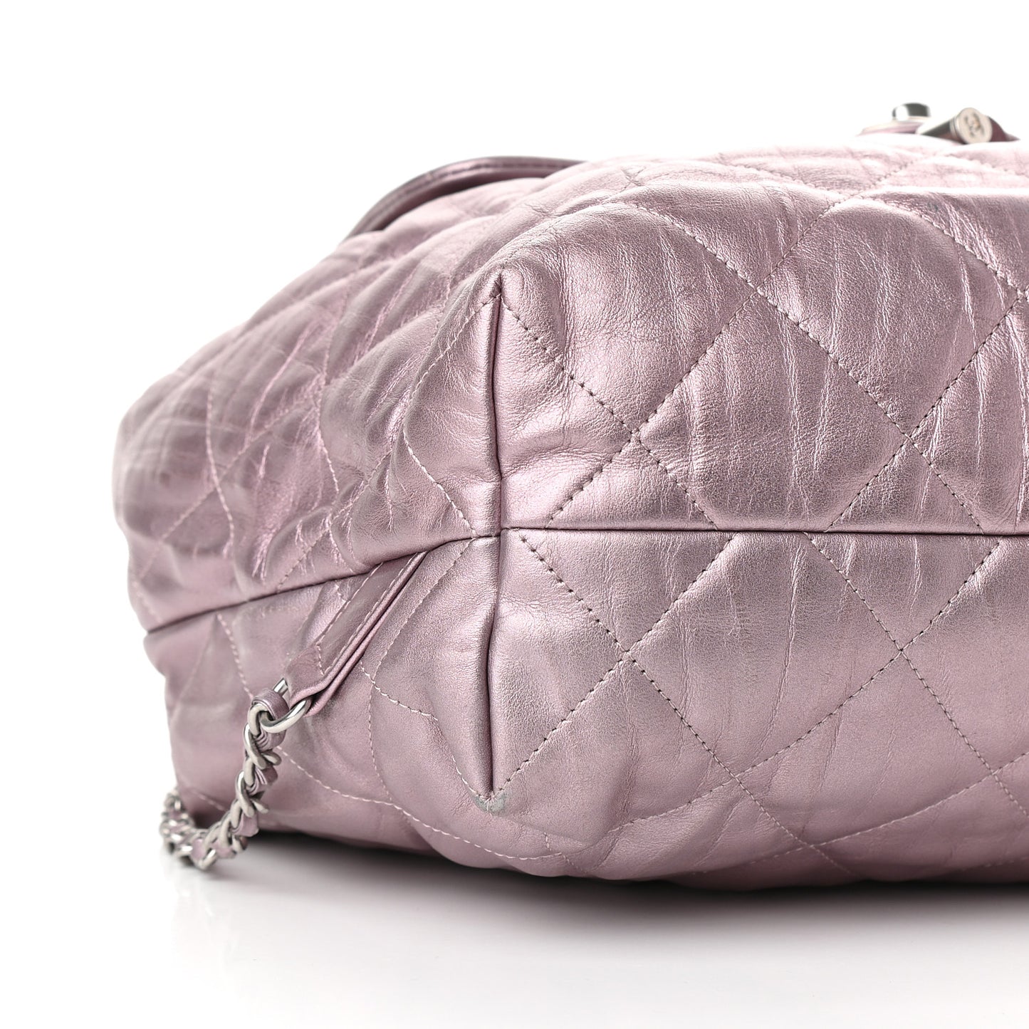 Iridescent Calfskin Quilted Ground Control Backpack Pink