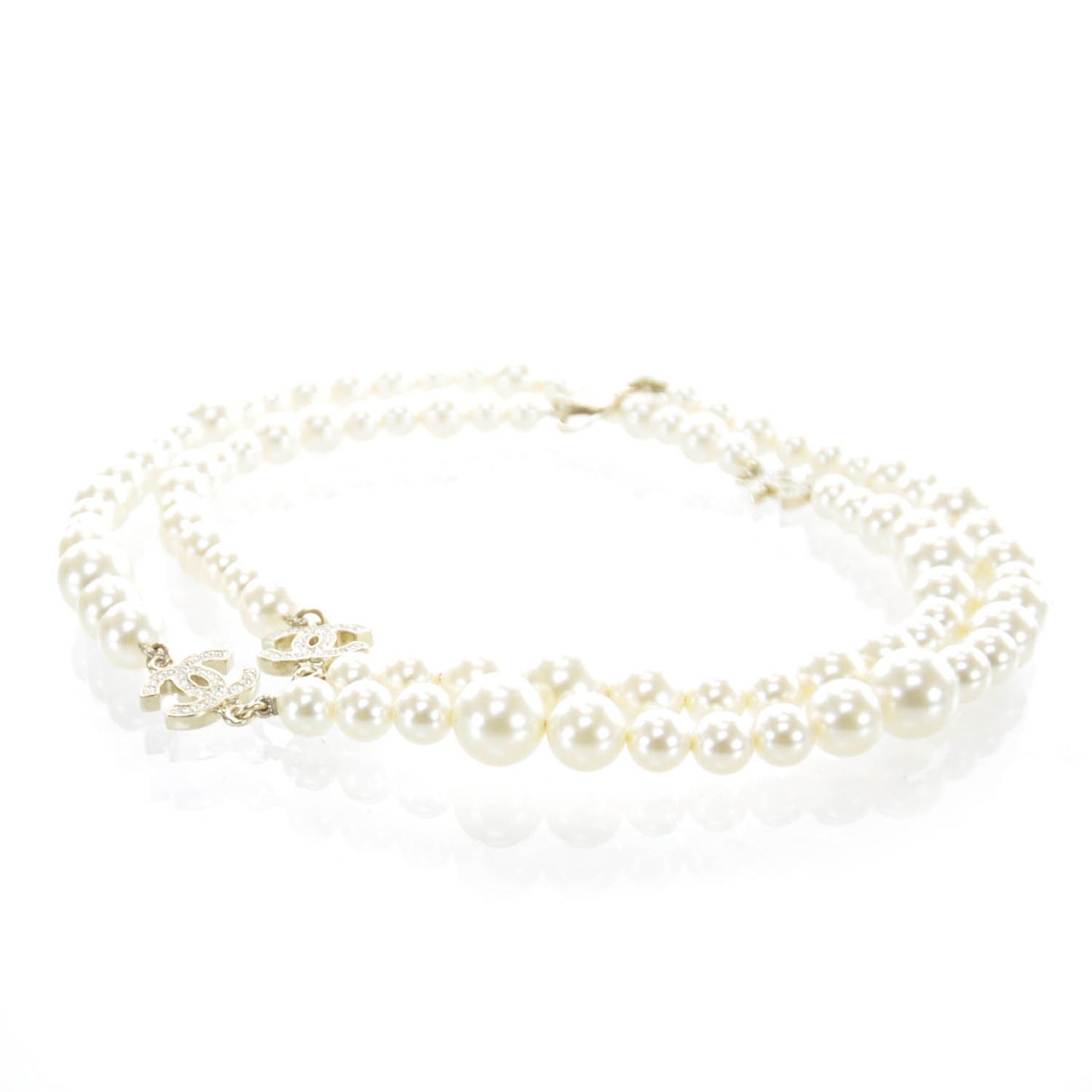 Crystal CC Pearl Necklace