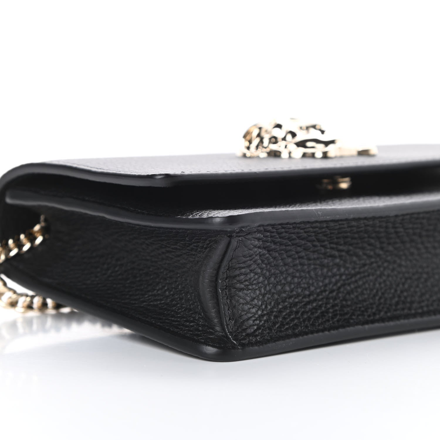 Versace Grained Calfskin Palazzo Chain Evening Bag Black 8 of 9