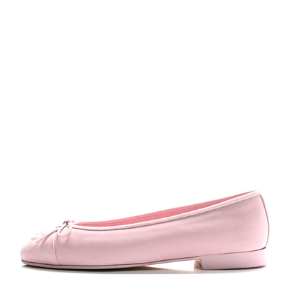 Chanel Suede Calfskin Cap Toe CC Ballerina Flats 36.5 Light Pink 1 of 10