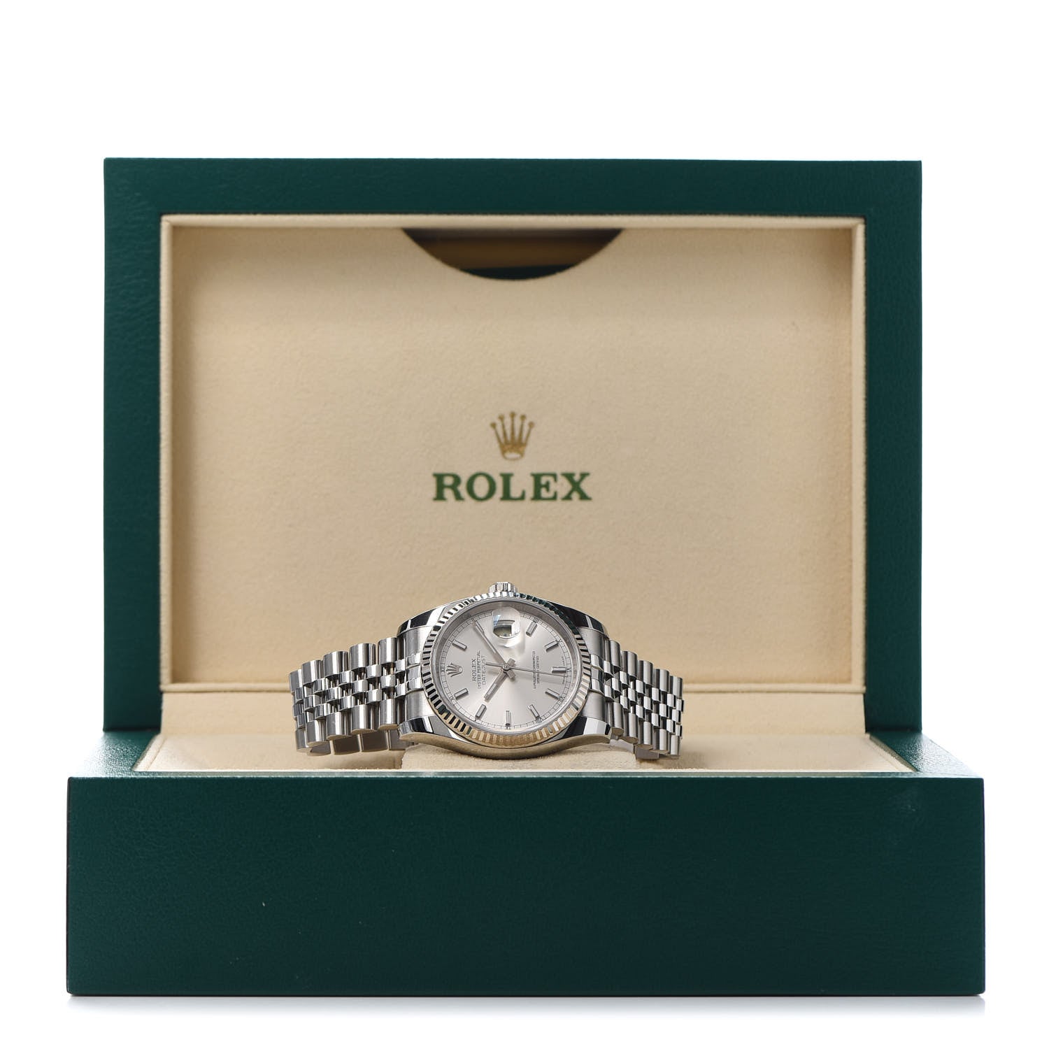 Rolex Stainless Steel 18K White Gold 36mm Oyster Perpetual Datejust Watch Silver 116234 6 of 6