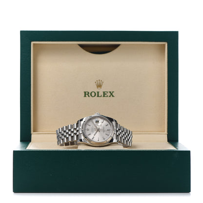 Rolex Stainless Steel 18K White Gold 36mm Oyster Perpetual Datejust Watch Silver 116234 6 of 6