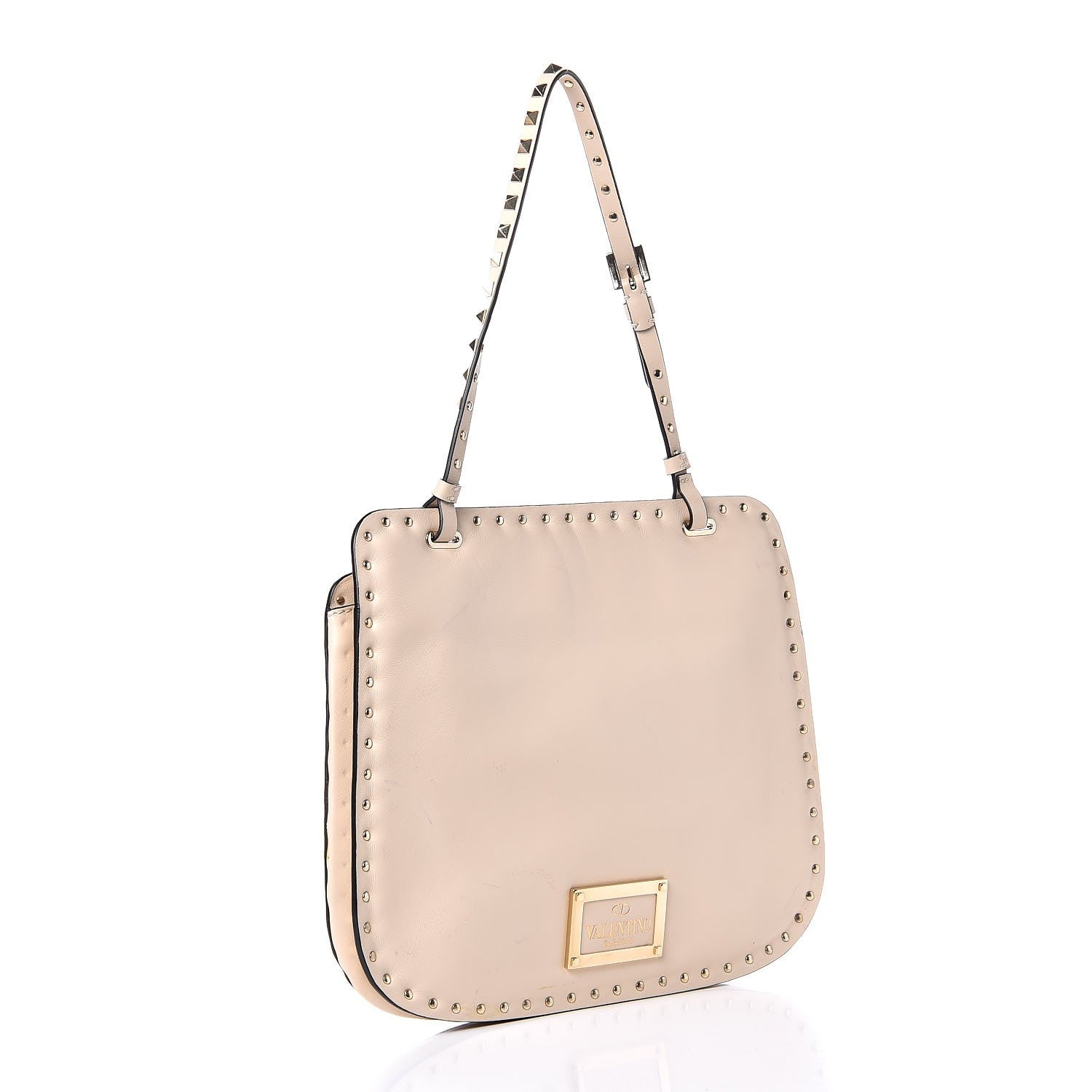Valentino Garavani Vitello Rockstud Shoulder Satchel Ivory 3 of 12