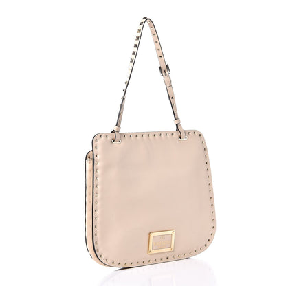 Valentino Garavani Vitello Rockstud Shoulder Satchel Ivory 3 of 12
