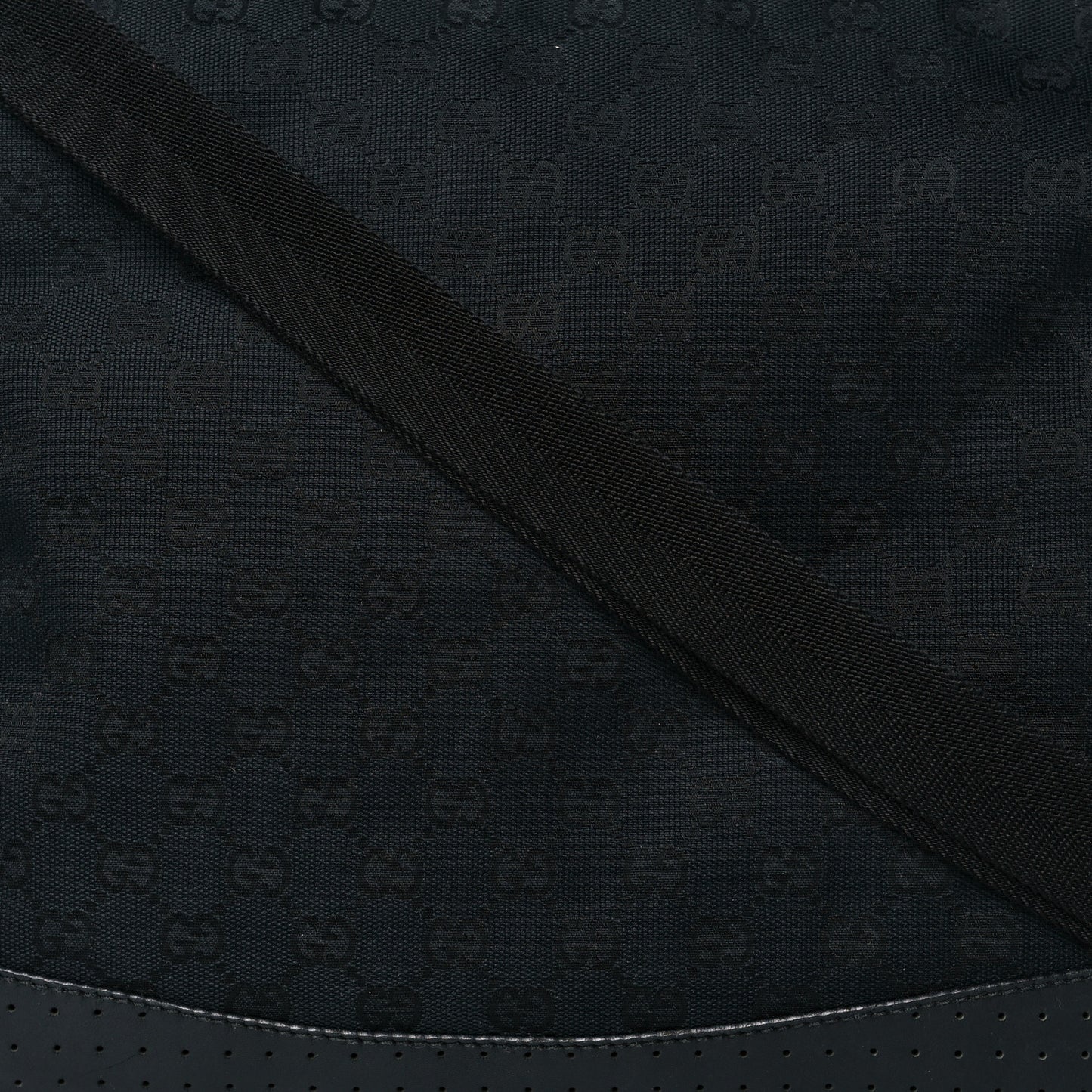 Monogram Calfskin Perforated Medium Flat Messenger Bag Black