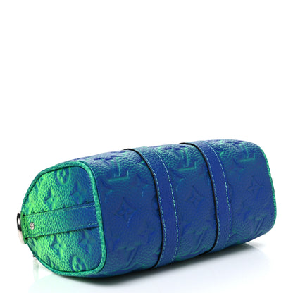 Louis Vuitton Taurillon Illusion Keepall XS Bleu Vert 4 of 9