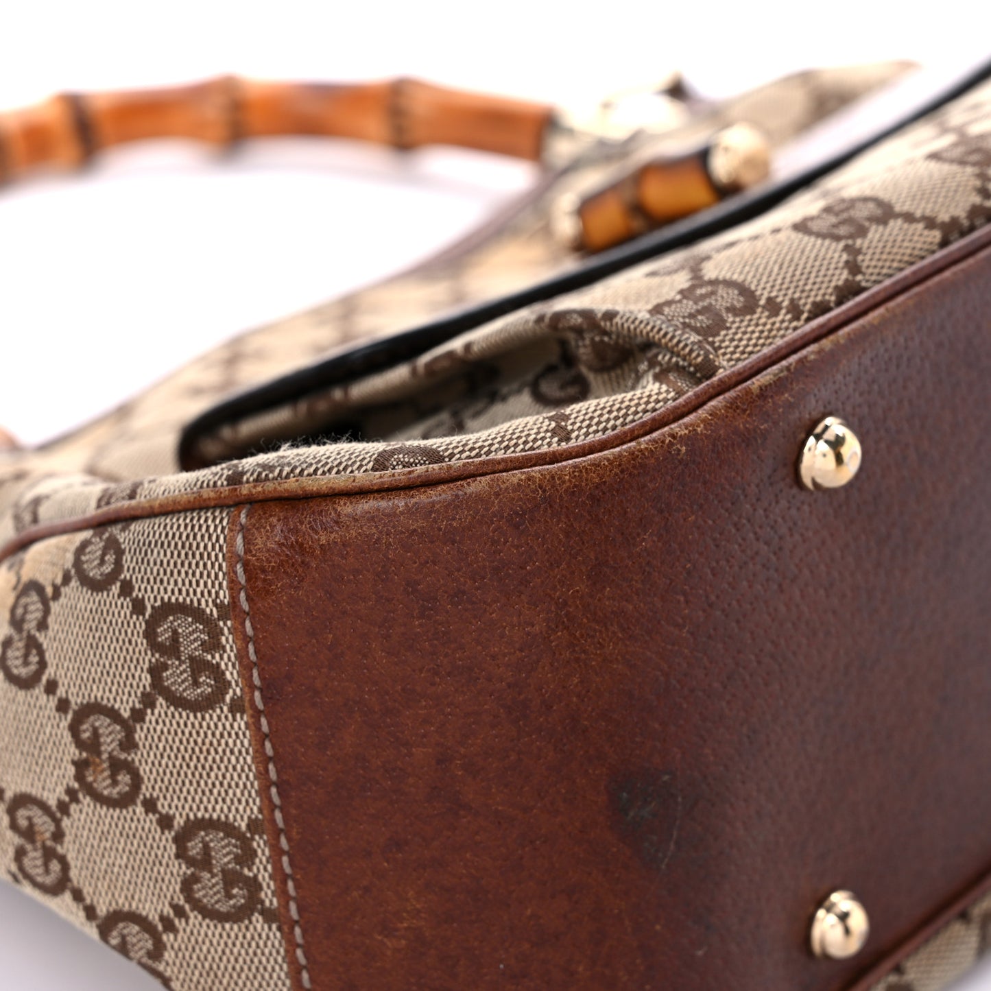 Monogram Bamboo Top Handle Bag Brown