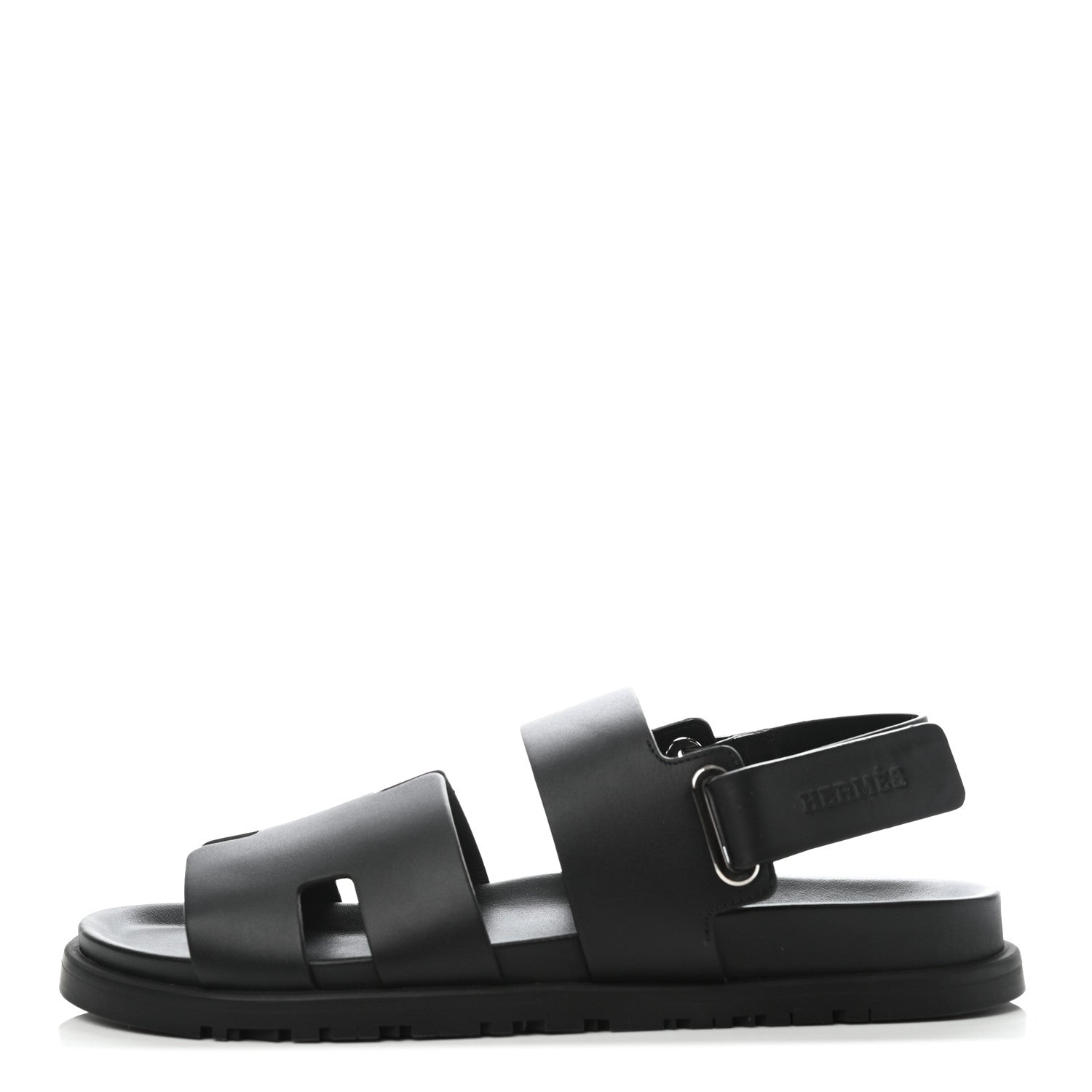 Hermes Calfskin Mens Takara Sandals 41 Black 1 of 8