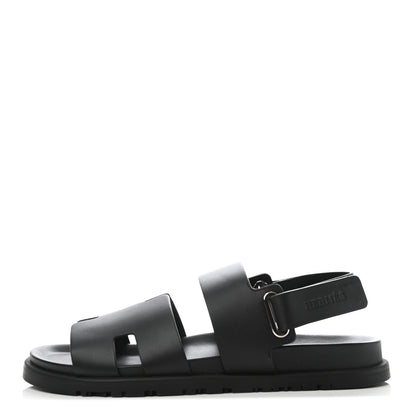Hermes Calfskin Mens Takara Sandals 41 Black 1 of 8