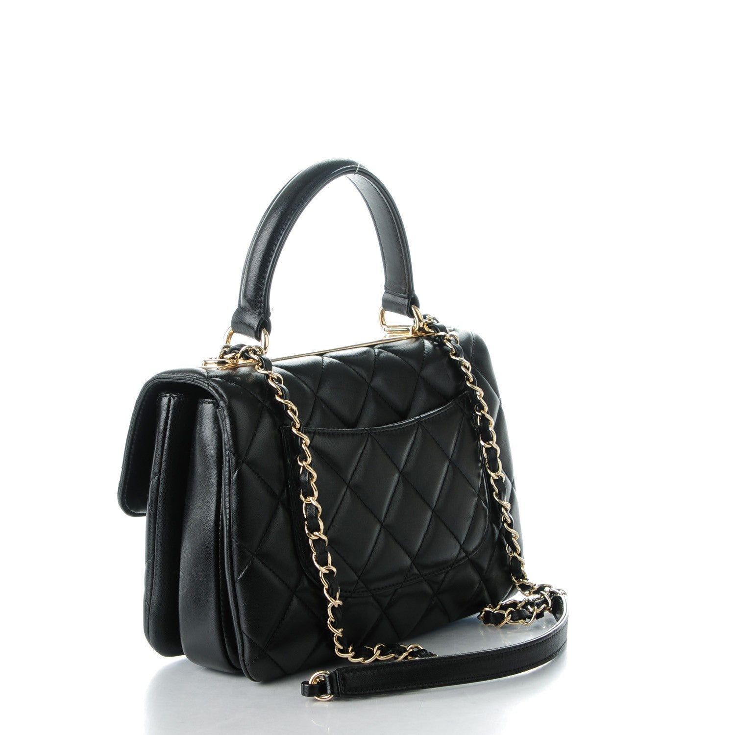 Chanel Lambskin Quilted Small Trendy CC Dual Handle Flap Bag Black 3 of 8
