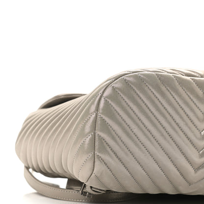 Chanel Iridescent Calfskin Chevron Quilted Small Urban Spirit Backpack Silver 9 of 10