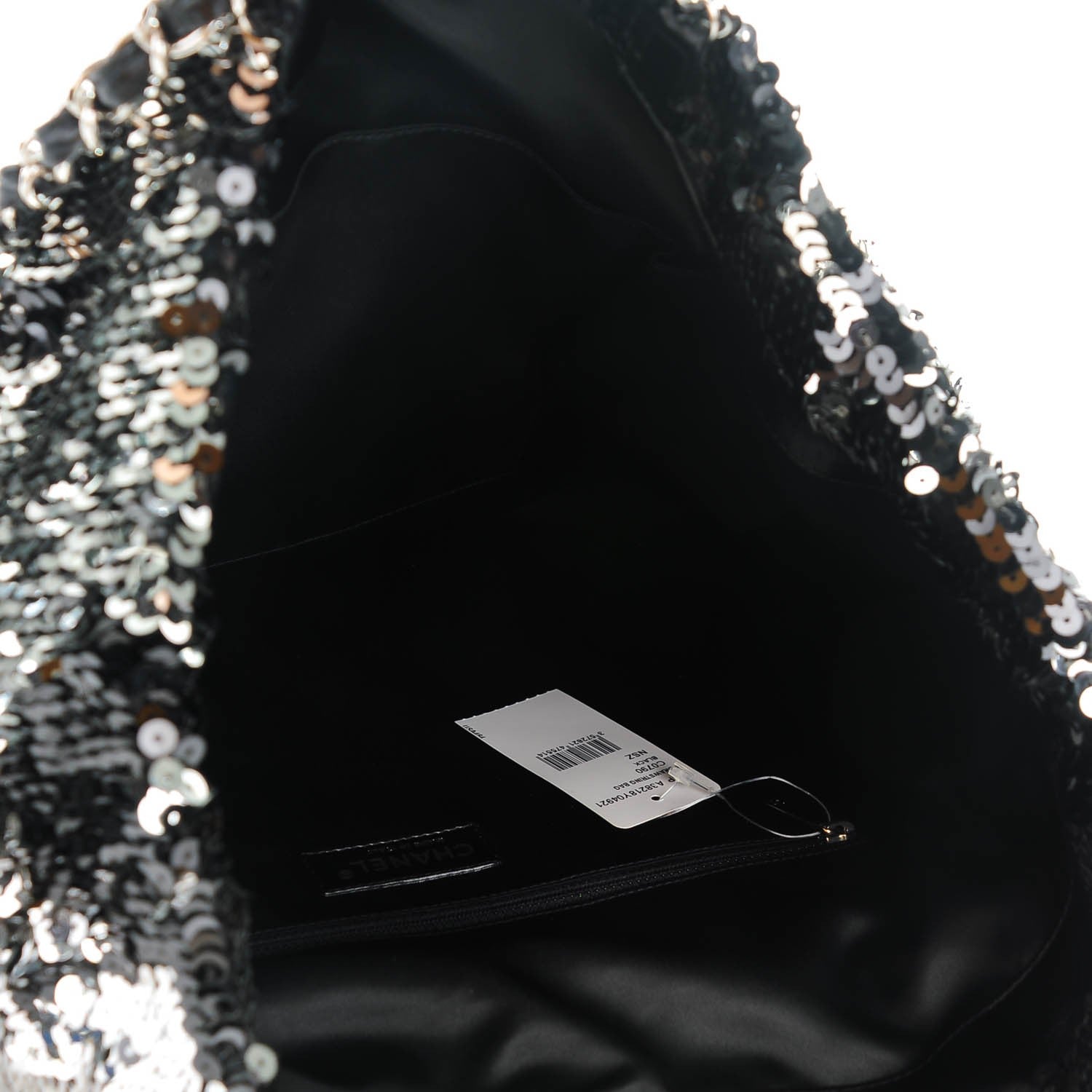 Chanel Sequin Summer Night Drawstring Tote Black 5 of 7