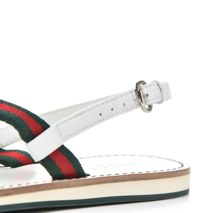Gucci Calfskin Web Thong Sandals 35 White 8 of 14