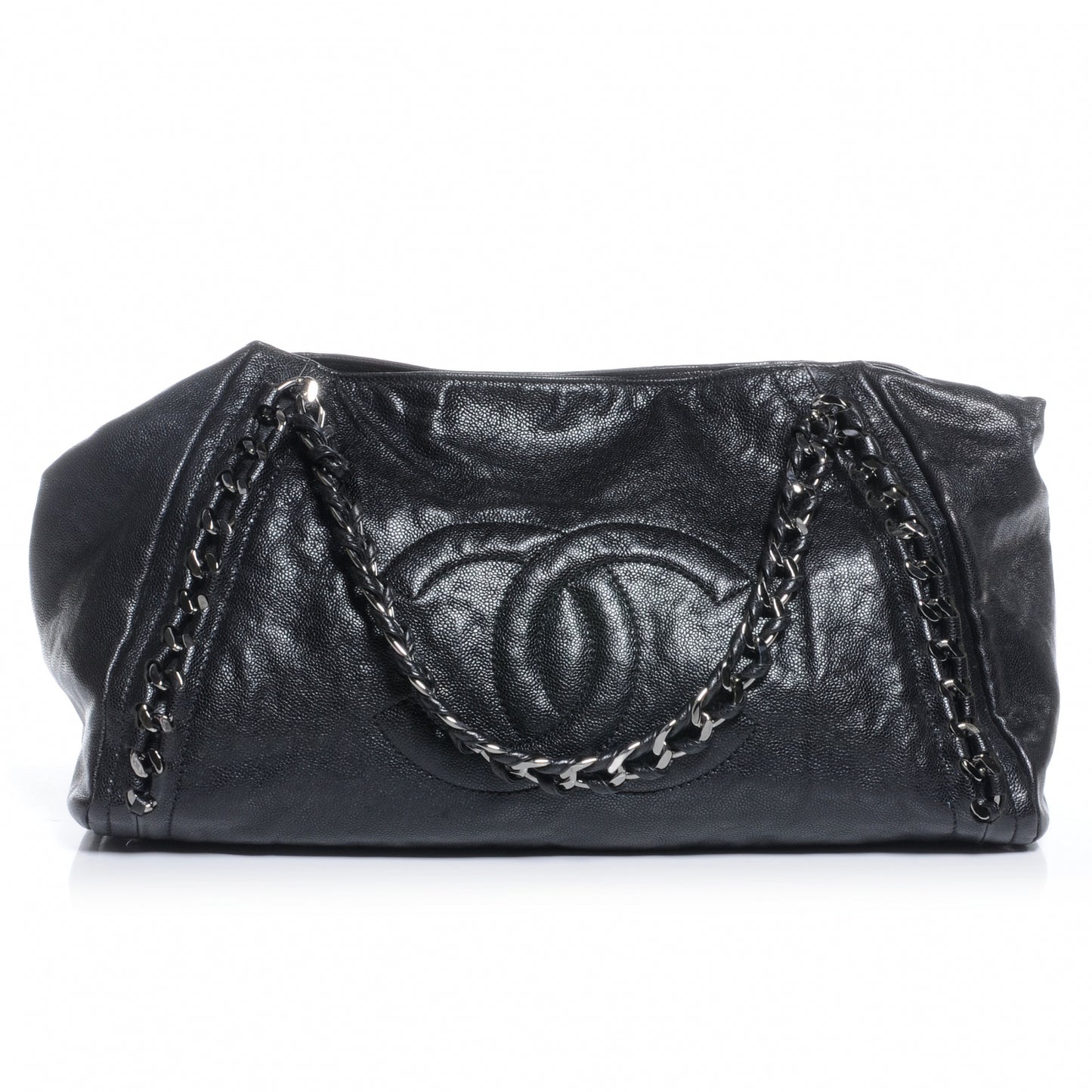 Caviar Modern Chain Tote Black