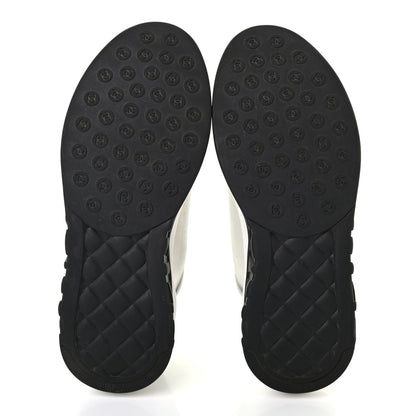 Chanel Calfskin Mesh Lycra Womens Logo Sneakers 38.5 White Black 5 of 7