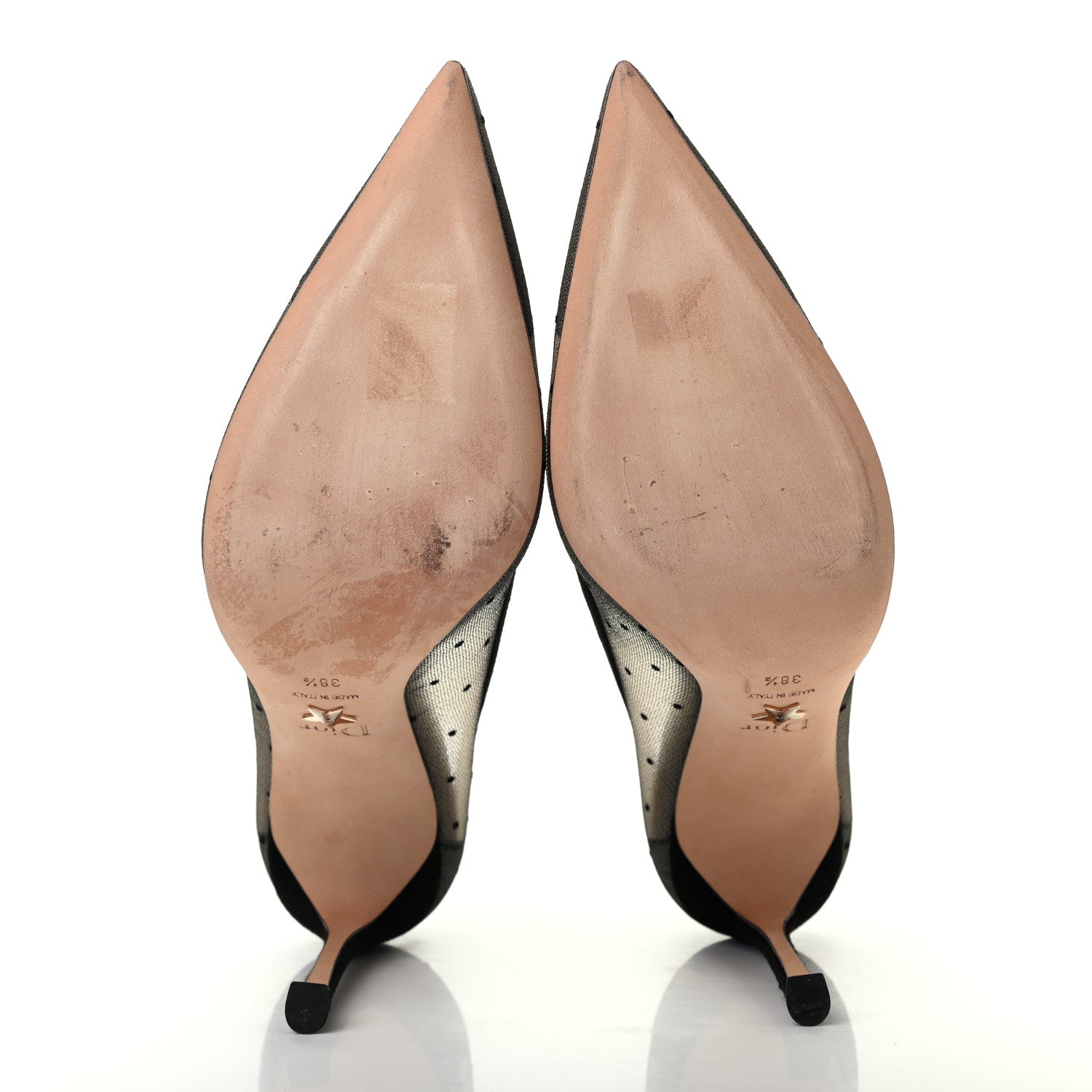 Christian Dior Mesh Plumetis Tulle D-Moi Pumps 38.5 Black 5 of 7