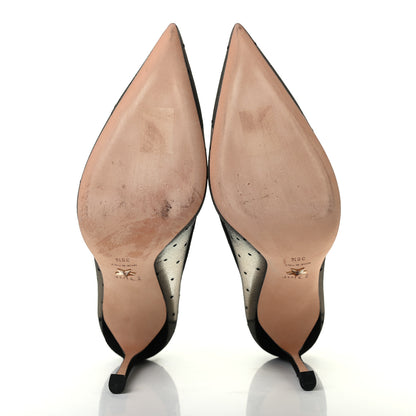 Christian Dior Mesh Plumetis Tulle D-Moi Pumps 38.5 Black 5 of 7