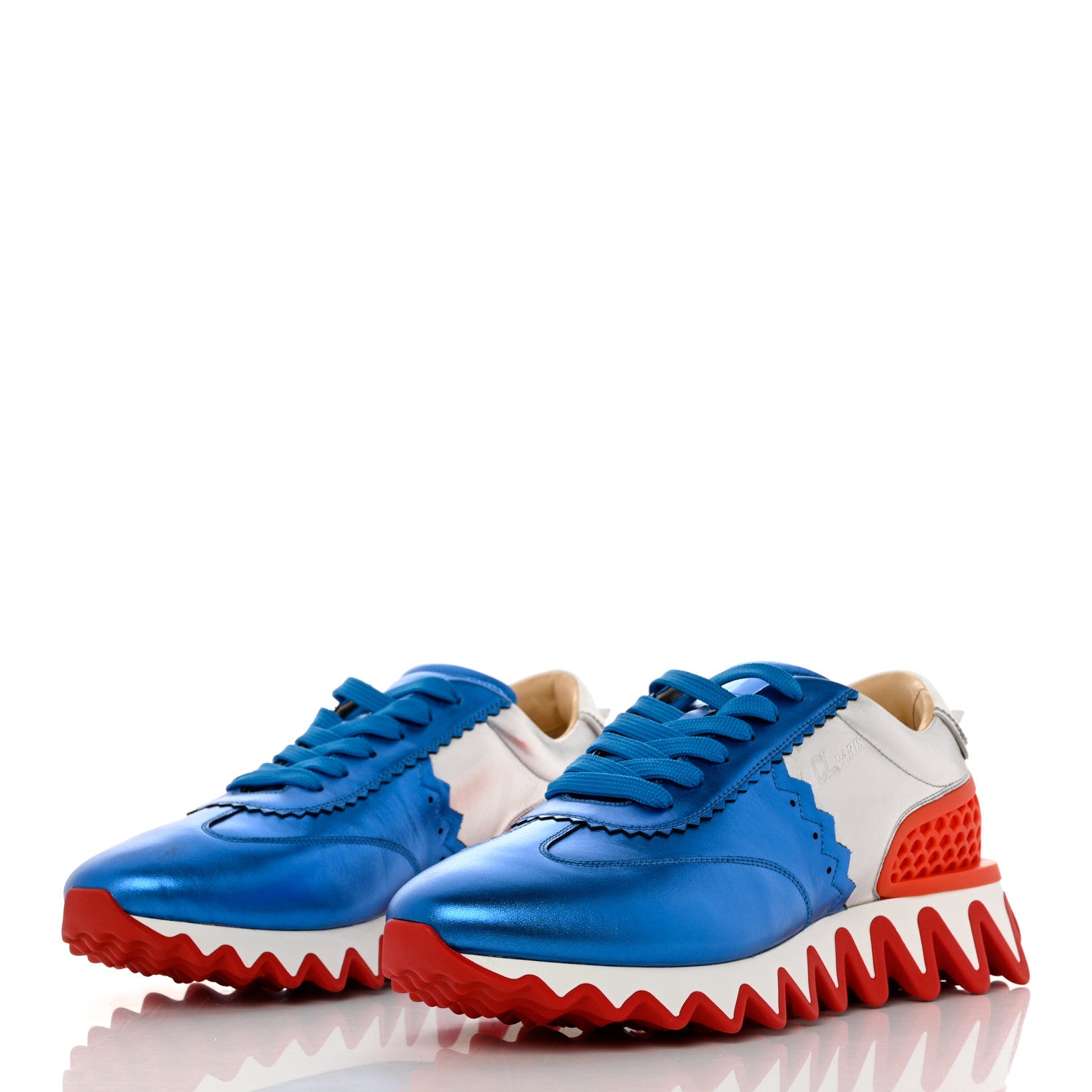 Christian Louboutin Laminated Nappa Neoprene Calfskin Mens Loubishark Sneakers 45 Version Multicolor 3 of 9