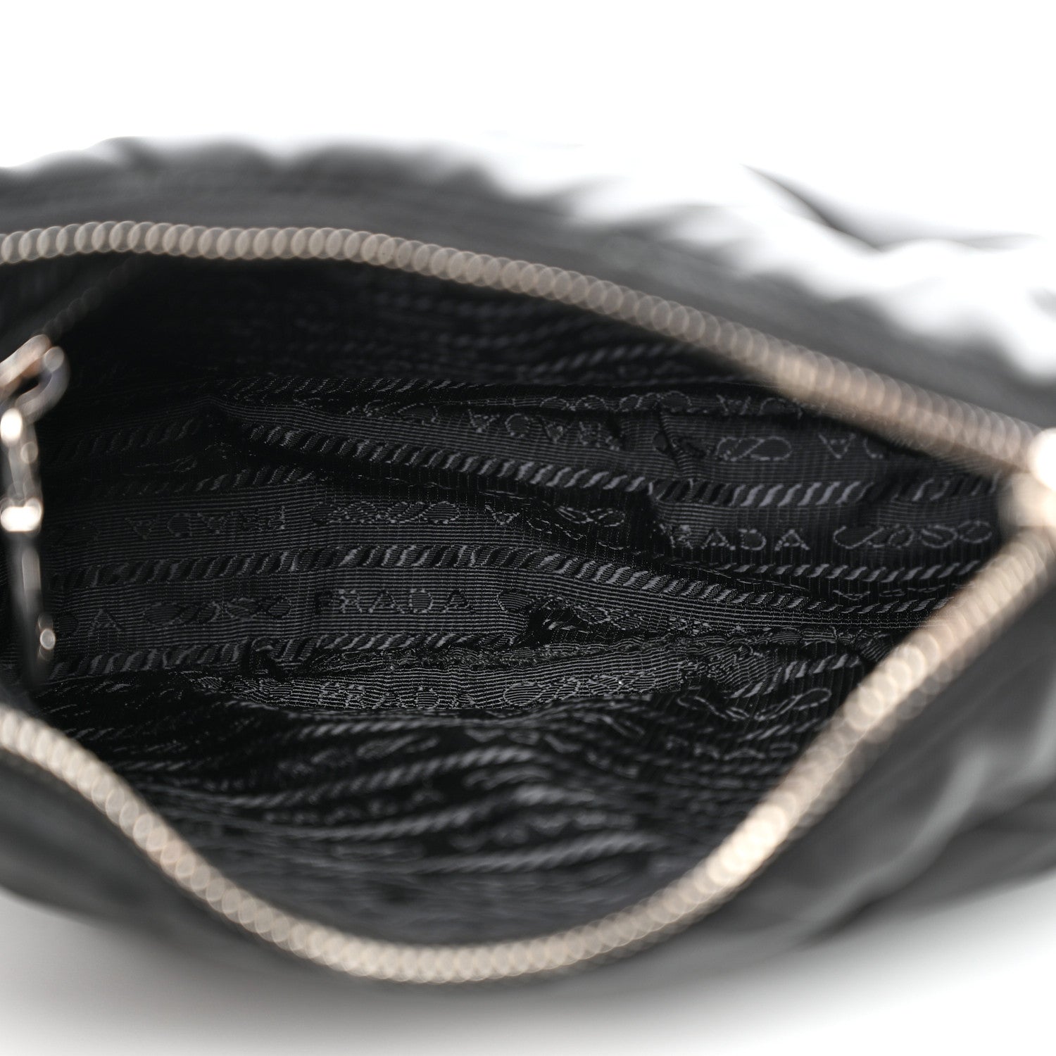 Prada Re-Nylon Triangle Padded Patchwork Shoulder Bag Black 6 of 11