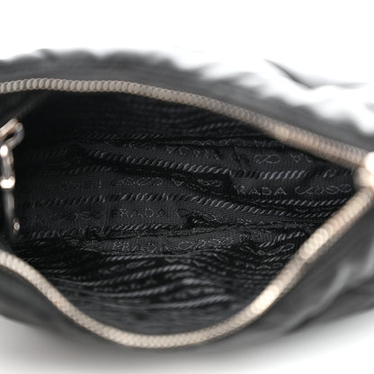 Prada Re-Nylon Triangle Padded Patchwork Shoulder Bag Black 6 of 11
