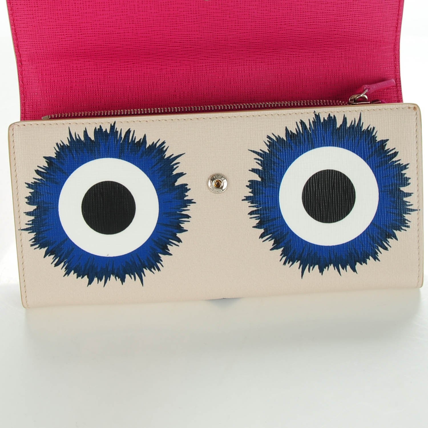 Fendi Vitello Elite Crystal Eye Monster Simply Continental Wallet Bellini Multicolor 9 of 9