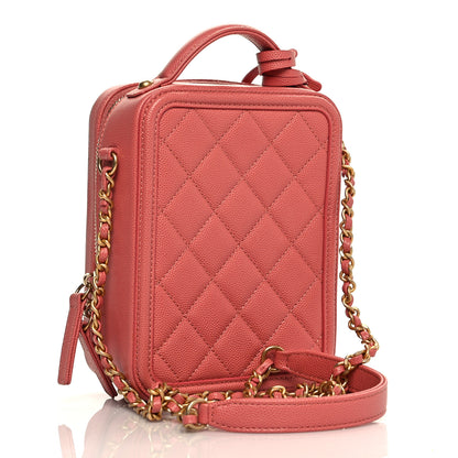 Chanel Caviar Quilted CC North South Filigree Vanity Case Pink 2 of 10