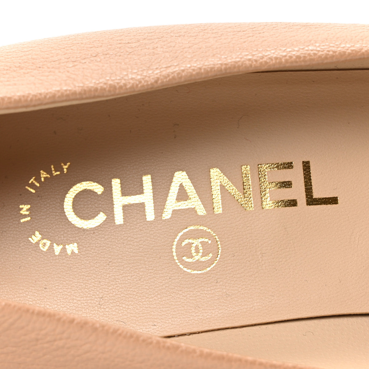 Chanel Grained Calfskin Cap Toe Pumps 38.5 Beige Black 8 of 9