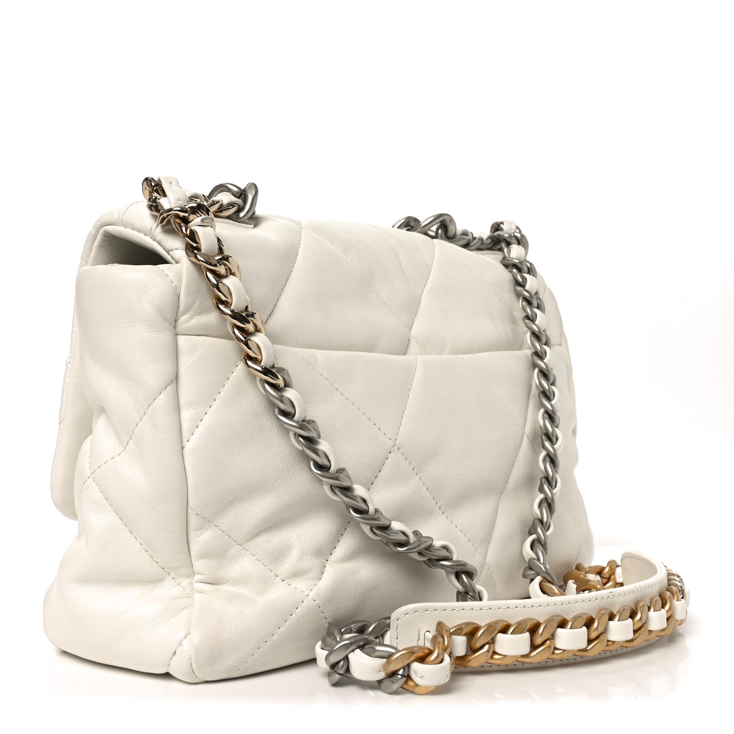 Chanel Quilted Large Chanel 19 Flap White 3 of 10