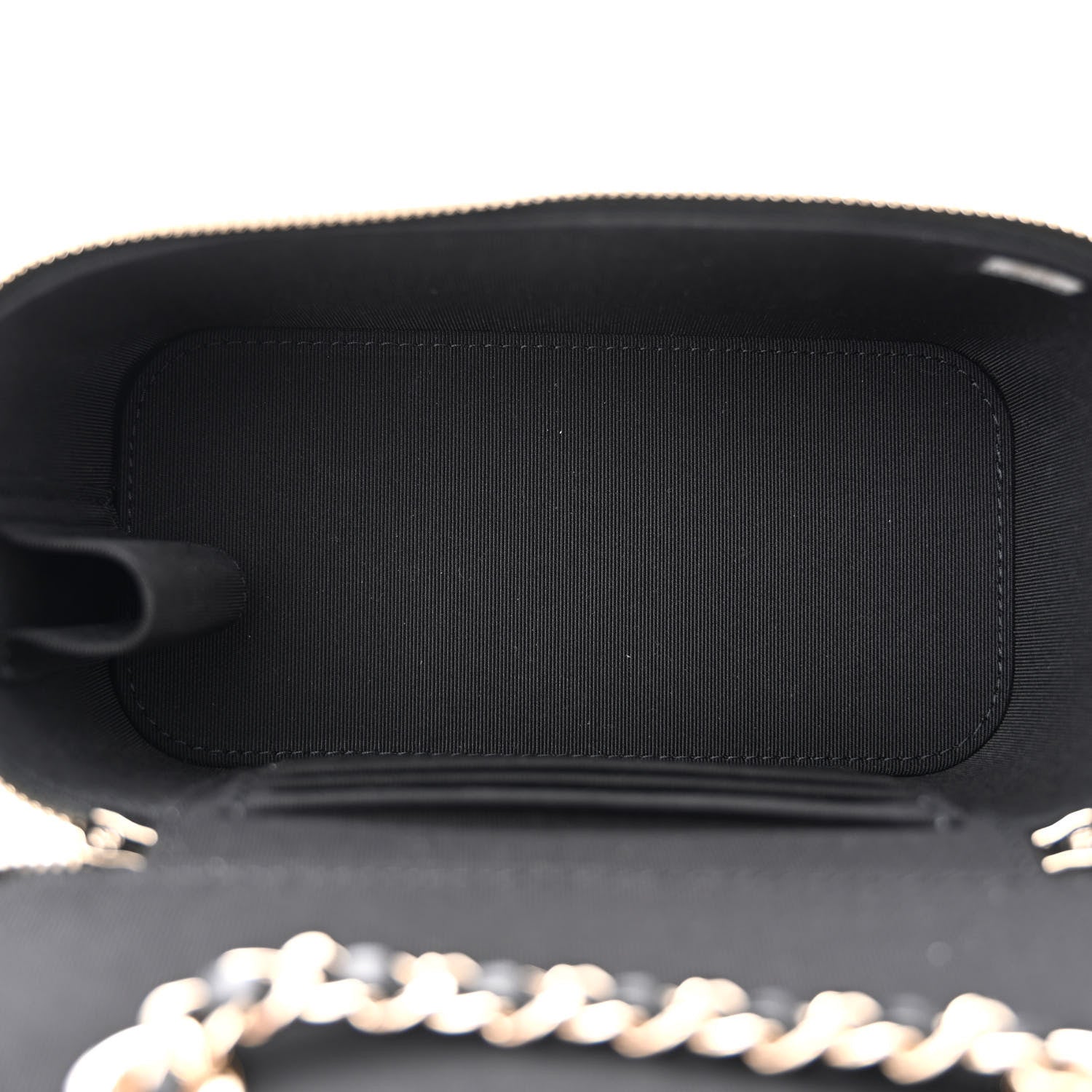 Chanel Lambskin Camellia Embossed Small Vanity Case With Chain Black 5 of 12