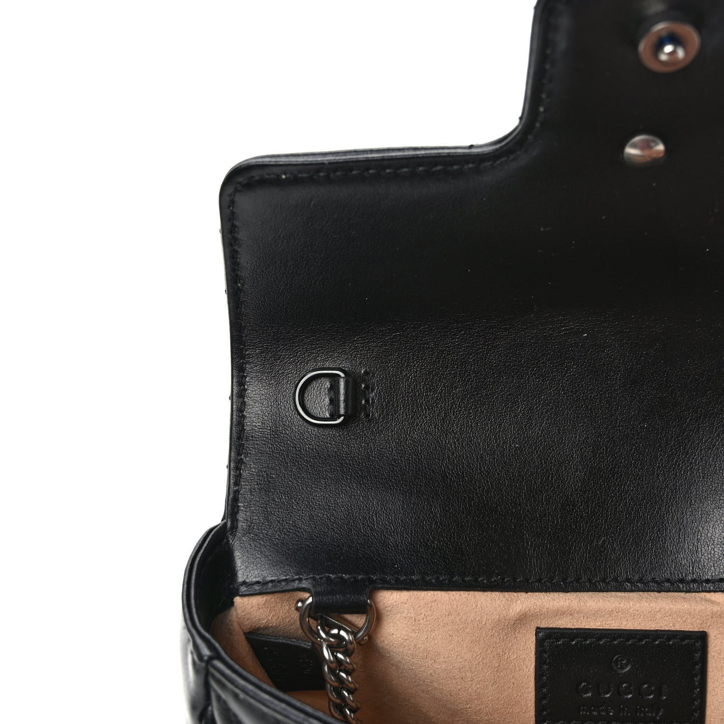 Calfskin Matelasse Monochrome GG Marmont Chain Belt Bag Black