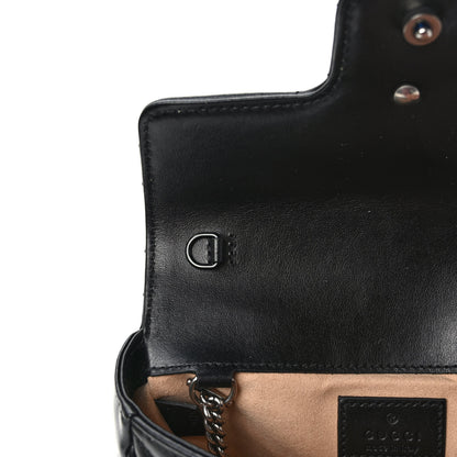 Gucci Calfskin Matelasse Monochrome GG Marmont Chain Belt Bag Black 9 of 10