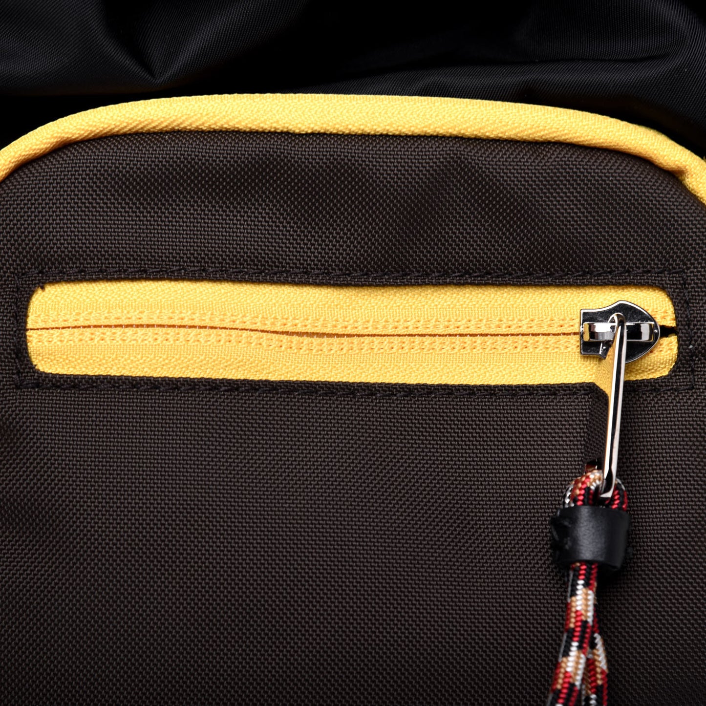 Nylon Medium Leo Sling Bag Black Yellow Grey