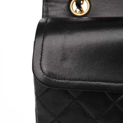 Chanel Lambskin Quilted Medium Double Flap Black 12 of 13