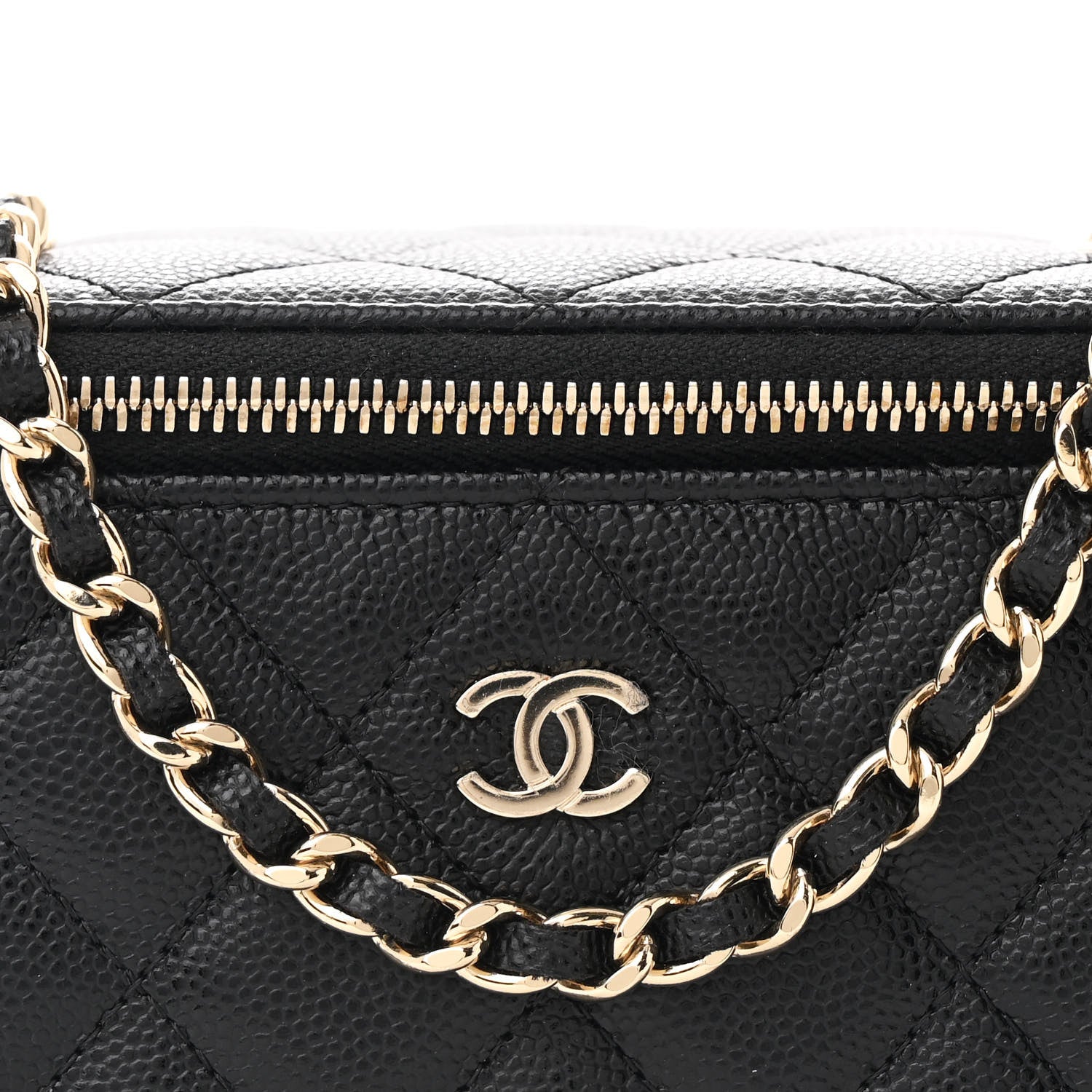 Chanel Caviar Quilted Small Vanity Case With Chain Black 8 of 11