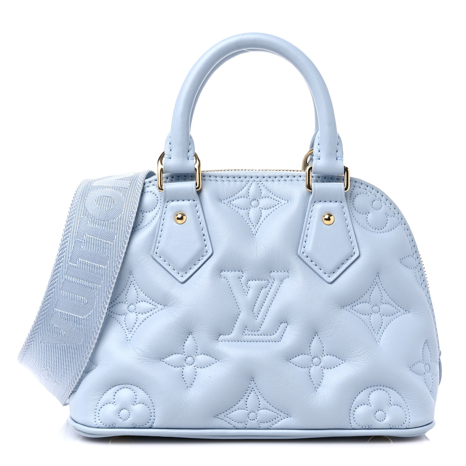 Louis Vuitton Calfskin Bubblegram Alma BB Ice Blue 1 of 9